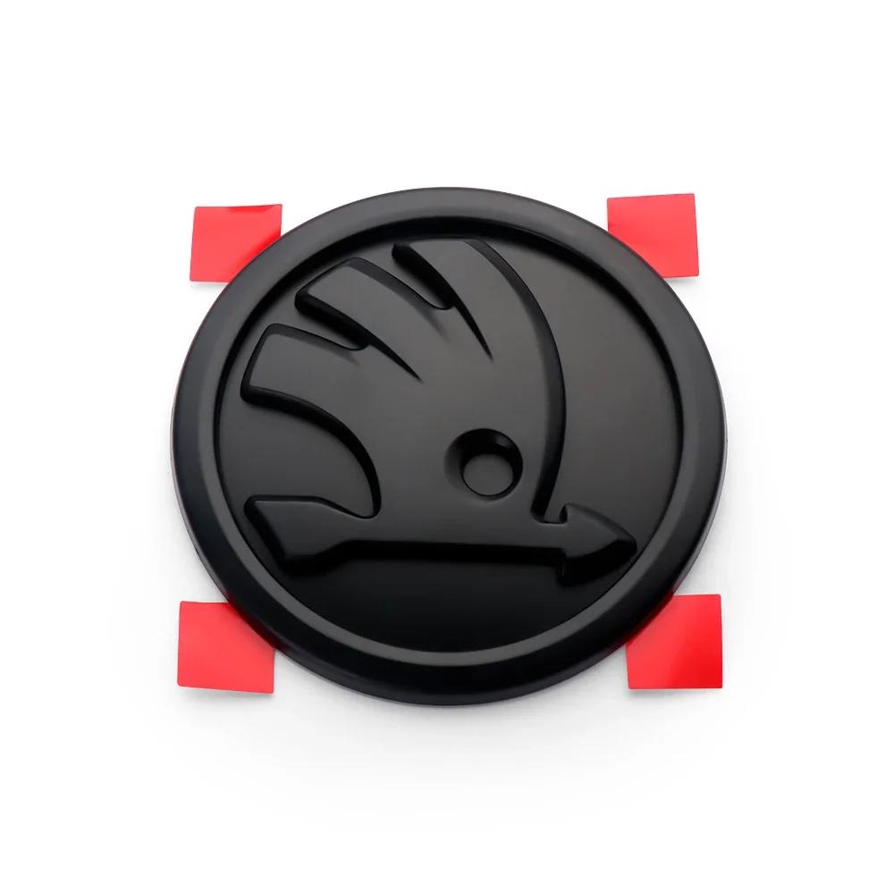 Car Sticker 2025 New 1pcs 8/9/10cm Car Emblem Badge Hood Front Rear Trunk Logo For Skoda Octavia Fabia Superb Kamiq Karoq Skoda