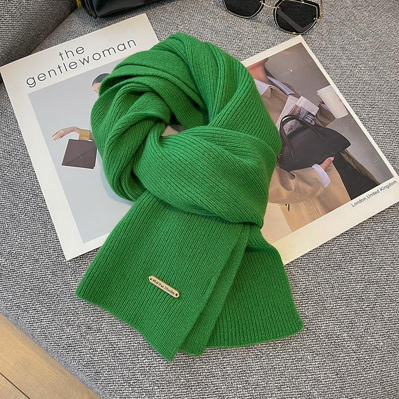 100 Pure Wool Scarf Wool Camel Beige Warm Knitted Scarf Versatile Men's and Women's Scarves