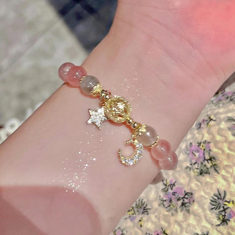 4pcs Punk Curb Cuban Chain Bracelets Set for Women Simple Thick Gold Color Charm Bracelets Fashion Zircon Accessories New