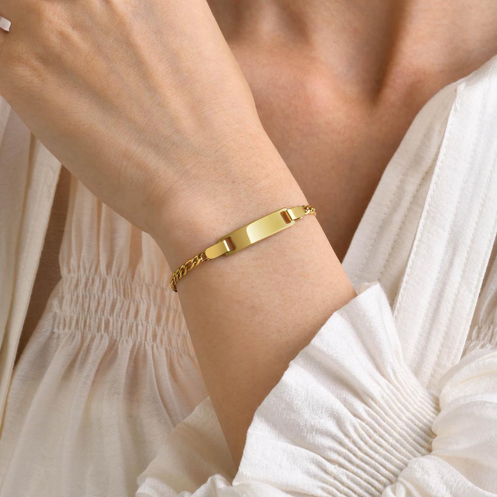 (Name/Date/Small Pattern) DIY Adjustable Length Charm Customized Bracelet