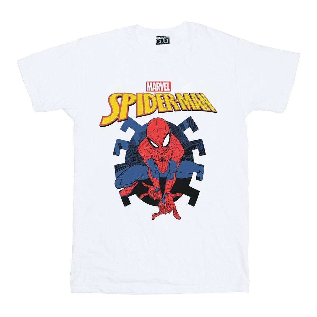 Marvel Boys Spider-Man Web Shooting Emblem Logo T-Shirt
