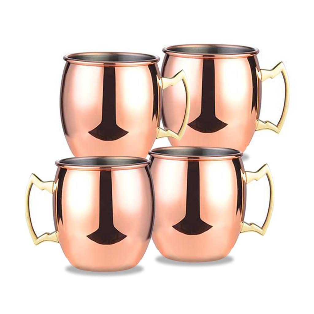 Кружки Leeseph Moscow Mule, кованые медные чашки с покрытием из нержавеющей стали 304, для холодных напитков, пива, вина, баров, вечеринок, в подарок