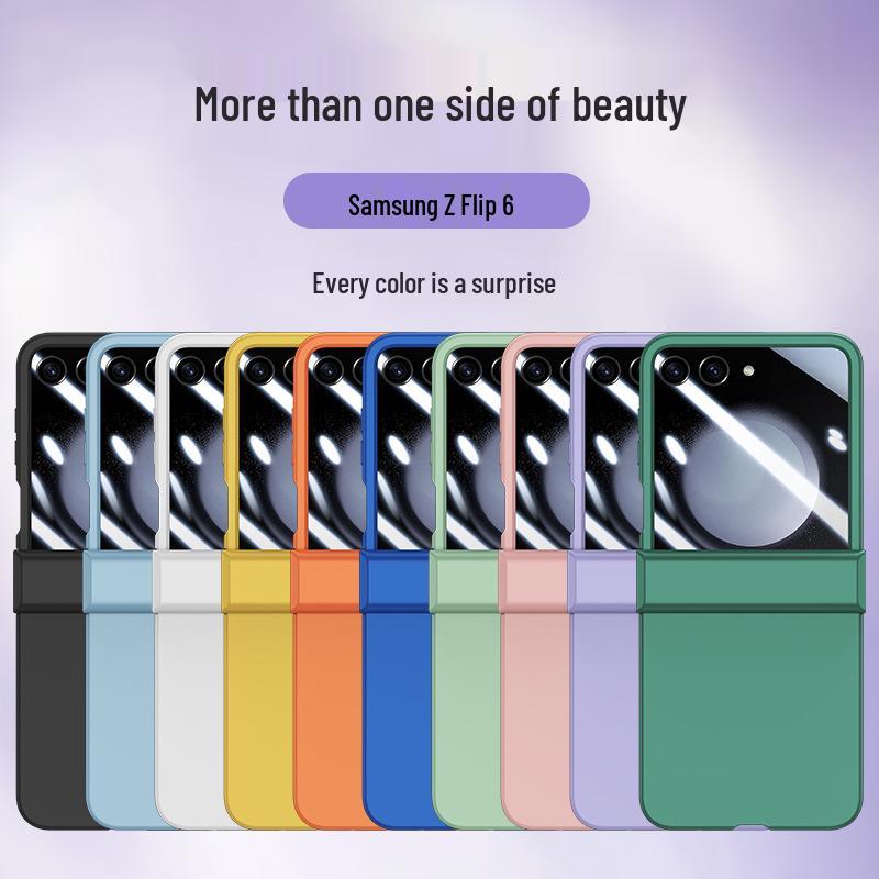 Защитный чехол Samsung Z Flip7 из поликарбоната с ощущением кожи: Полное покрытие, Трехкомпонентный набор для Flip4/5