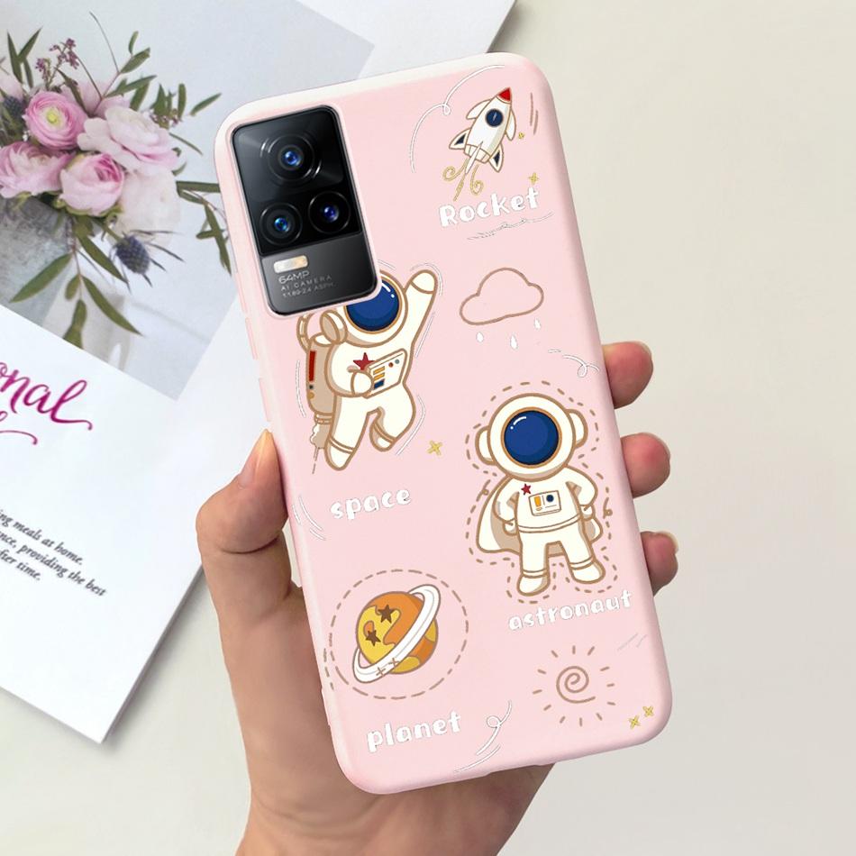 Чехол для Vivo V21e Чехол Vivo V21E 4G V 21E V2061 Милый Мультяшный Конфетный Цвет Мягкий Силиконовый ТПУ Задняя Крышка Телефона
