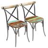 Solid Reclaimed Wood Dining Chairs - VIDAXL - Set of 2 - Vintage