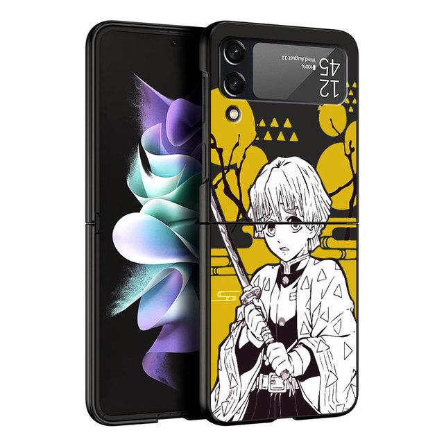 Японское аниме для Samsung Galaxy Z Flip 3 Zflip3 Z Flip 4 5g Zflip Kurama Demon Slayer, черные противоударные чехлы, чехол, чехол