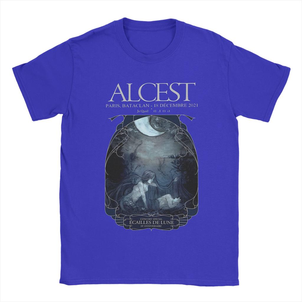 Мужские футболки французской группы ALCEST из чистого хлопка, винтажные футболки с коротким рукавом и круглым вырезом, футболка больших размеров