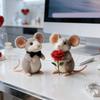 Handmade Felt Valentine's Day Felt Mouse Wool Felt Valentines Day Decor  Christmas Tree