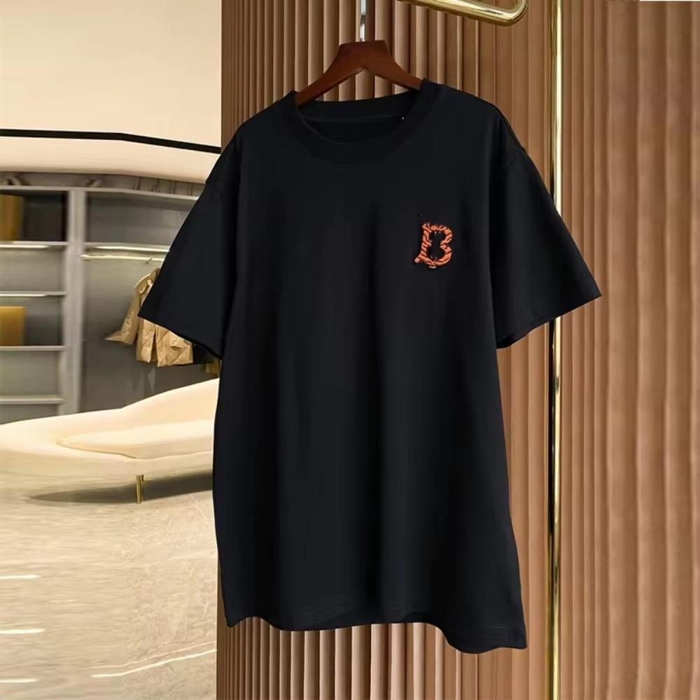 2025 100_ Cotton Simple Fashion Trend Print Breathable Casual Short Sleeve T-shirt Breathable Men's and Women's T-shirts