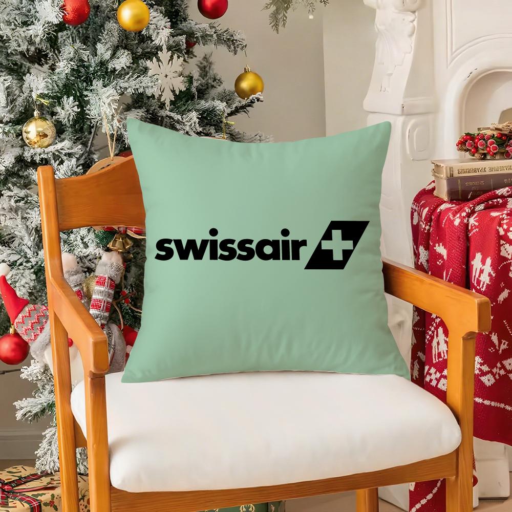 Дизайн для путешествий S-Swissair Наволочка из шелковистого короткого плюша с потайной молнией Пылезащитная наволочка для диванной подушки Для домашнего декора