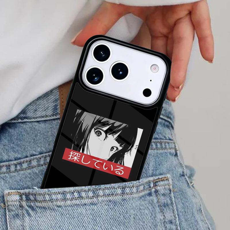 Эстетичный Грустный Японский Аниме Чехол для Телефона для iPhone 16e 15 14 13 12 17 Pro Max Plus Air 17pro Чехол Coque