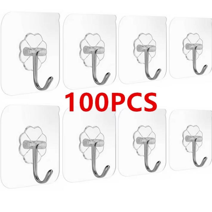 1/10/20/50/100 шт. Самоклеящиеся крючки Настенные крючки Прозрачные Многоцелевые крючки Крючок для ключей/полотенца на дверь/стену Для ванной комнаты кухни