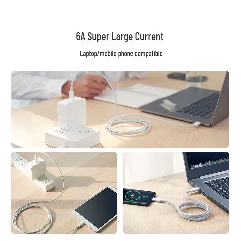 Быстрозарядный кабель 6A Double Type-C 100W PD для ноутбуков Huawei/Apple