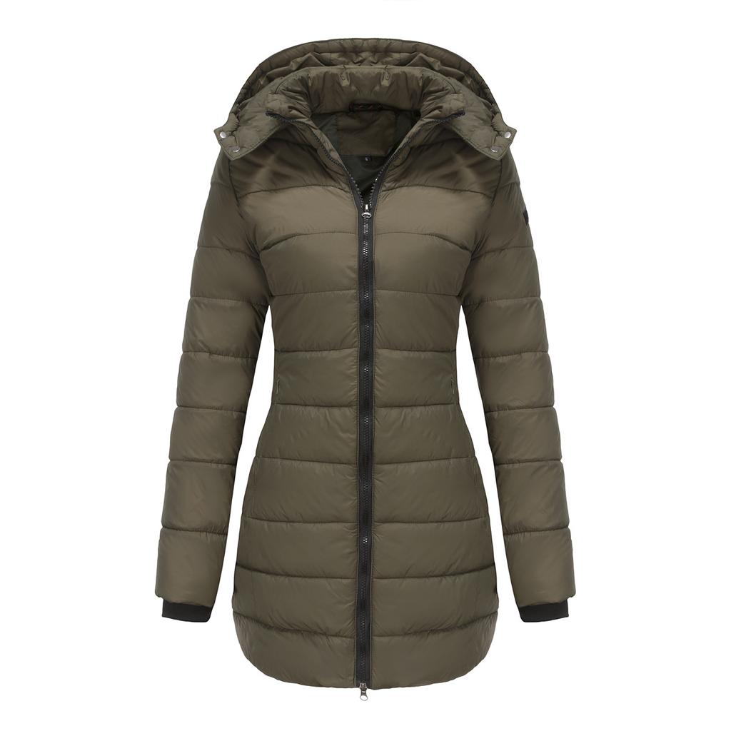 Women's Waterproof Cotton Loose Jacket, Autumn Winter Long Sleeve Parka Warm Cotton Coat, Detachable Hood, Multiple Colors Available