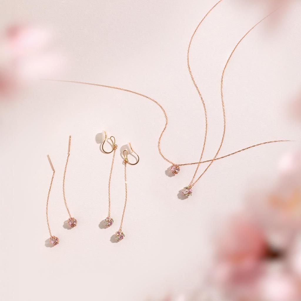 BLOOM Earrings K10 Pink Gold Cubic Zirconia [Official] [Bloom] Women's (from Spring) 0283-0507-0019-0000