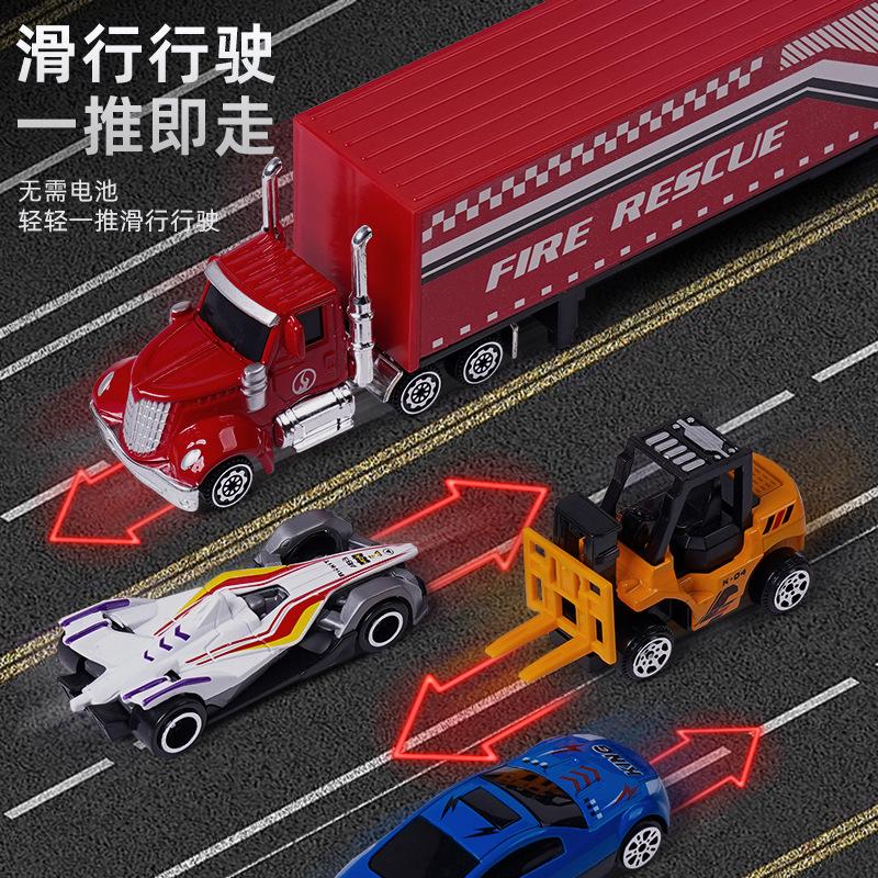 Инерционная машинка из сплава, гоночная машина, строительная машина, пожарная машина, спортивная машина, мини-модель машинки из сплава, жестяная машинка