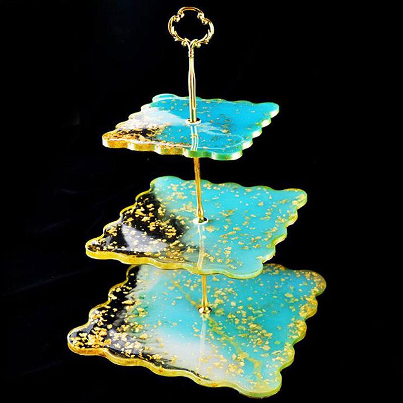 Diy трехслойный фруктовый лоток чайный лоток силиконовая форма эпоксидная смола лоток смола плесень