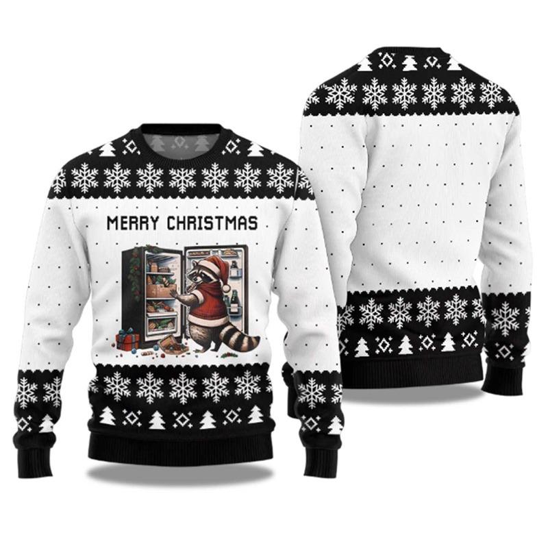 Printed Sexy Figure Funny Ugly Christmas Sweater Men Humour Animal Pattern Pullover Sweaters Xmas Festival Clothes Sweatshirt