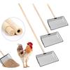 Large Chicken Poop Scooper Stainless Steel Chicken Coop Cleaning Shovel with Wooden Handle 3-in-1 Litter Scoop for Chicken Coop Accessories