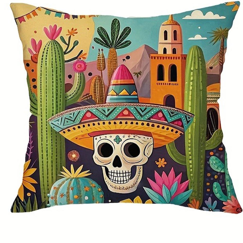 Exotic Mexican - style Pillow CoversLiving room sofa cushion cover, soft and comfortable, bedroom room decoration