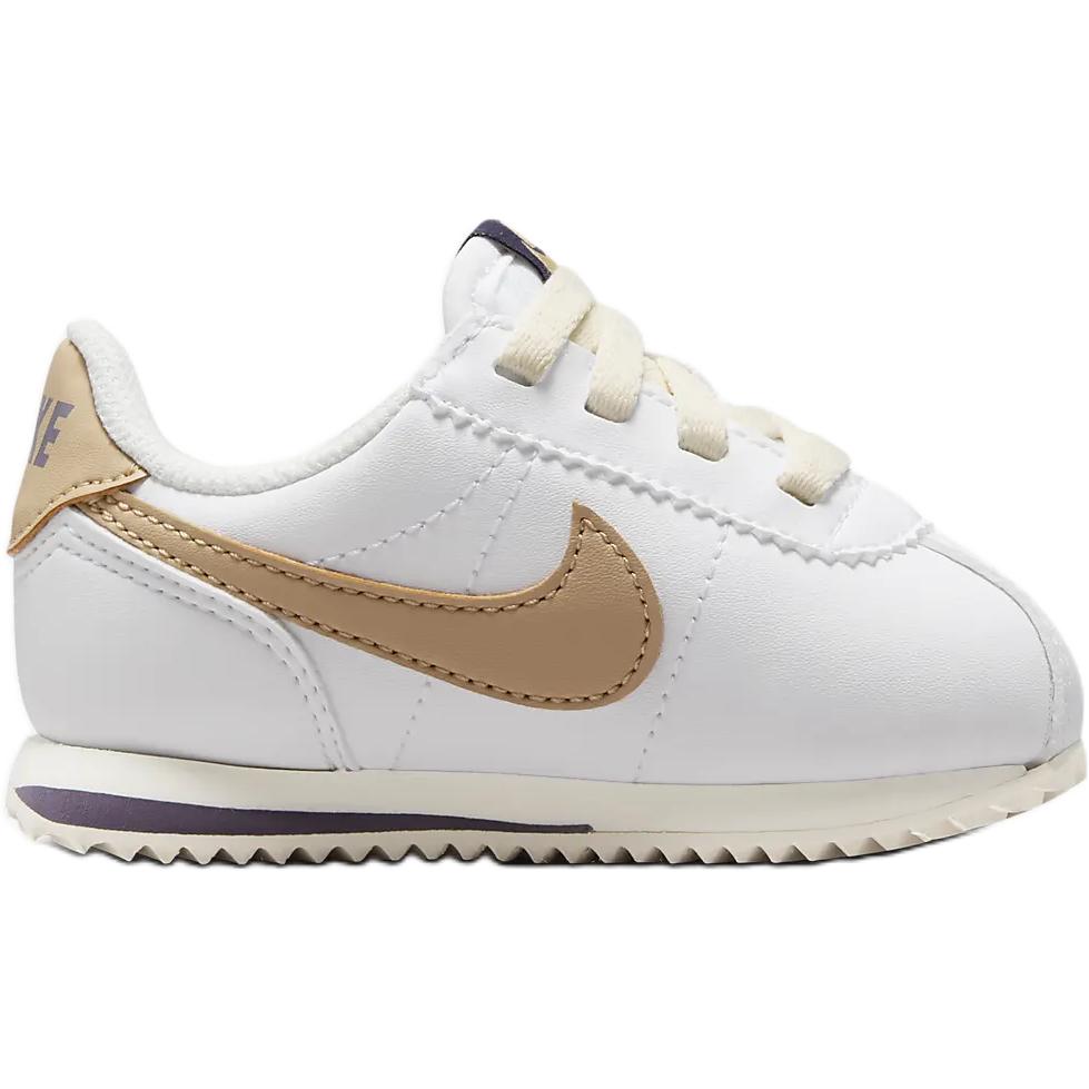 Nike Cortez EasyOn Slip Resistant Abrasion Resistant Low top Toddler Shoes White Gold Infant And Toddler DM0952-109