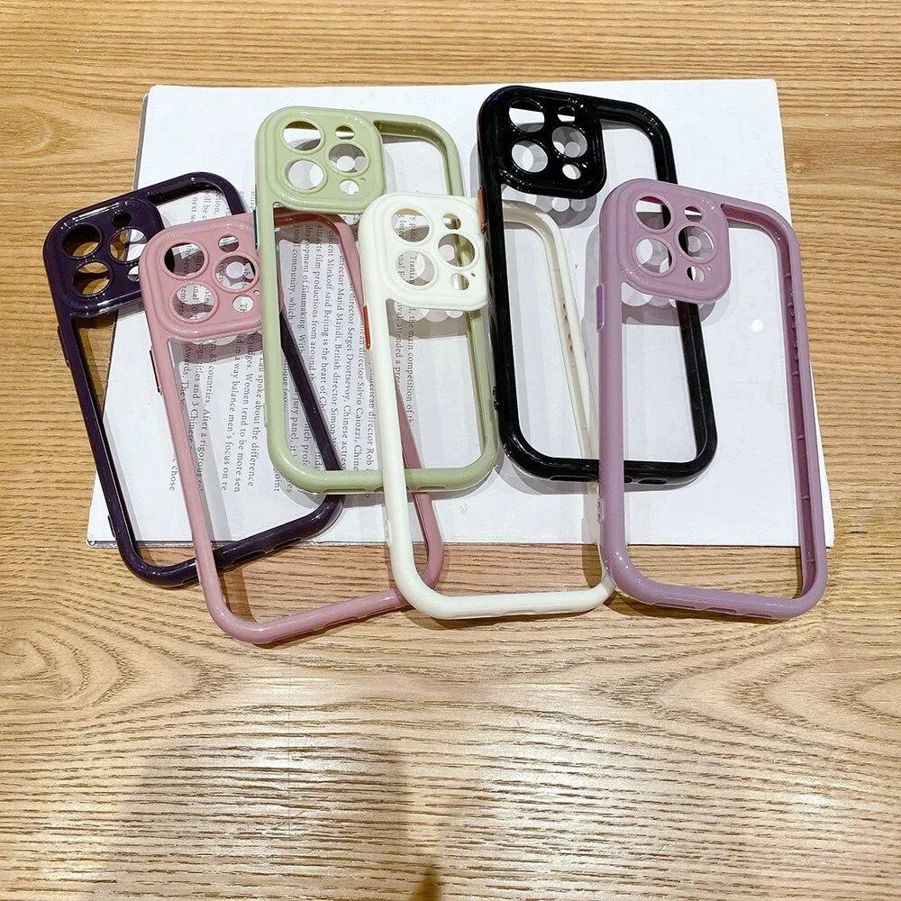 Прозрачный чехол для телефона iPhone 11 12 14 13 Pro Max, чехлы для iPhone 7 8 Plus XR X XS Max SE 2020 2022, Защитная задняя крышка для объектива камеры