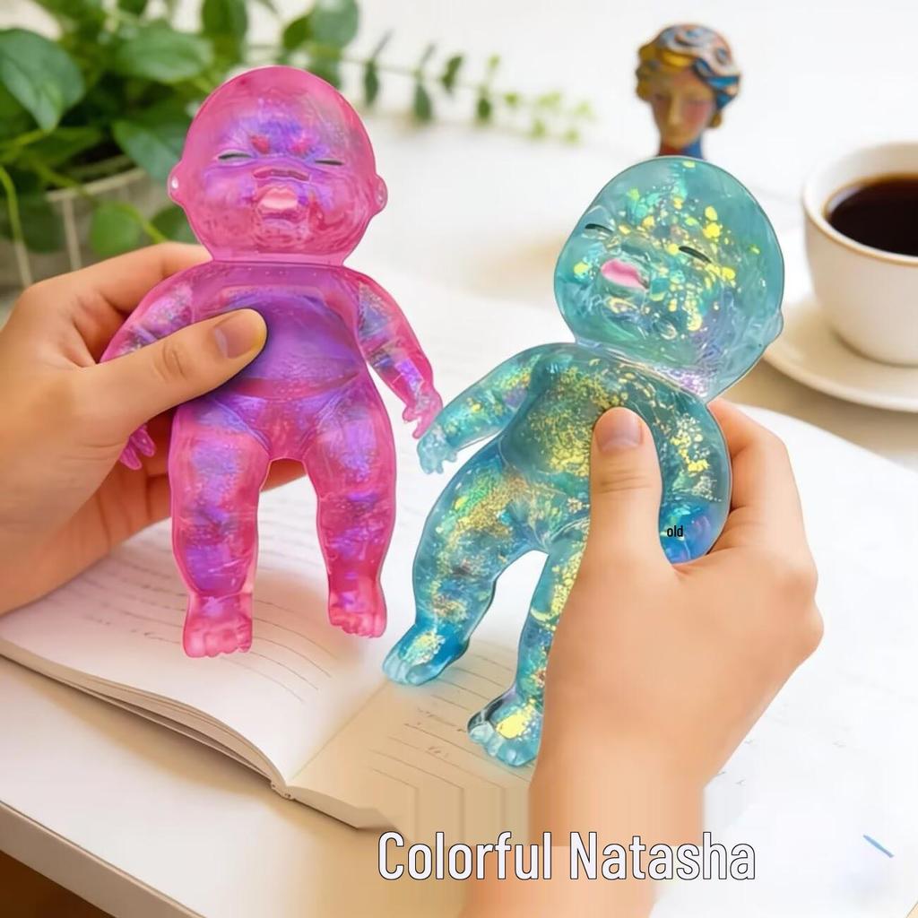 Pearlescent Sleepy Doll Squeeze Toy: Transparent Jelly Baby, Slow Rebound, Stress Relief, Edible, Popular Online