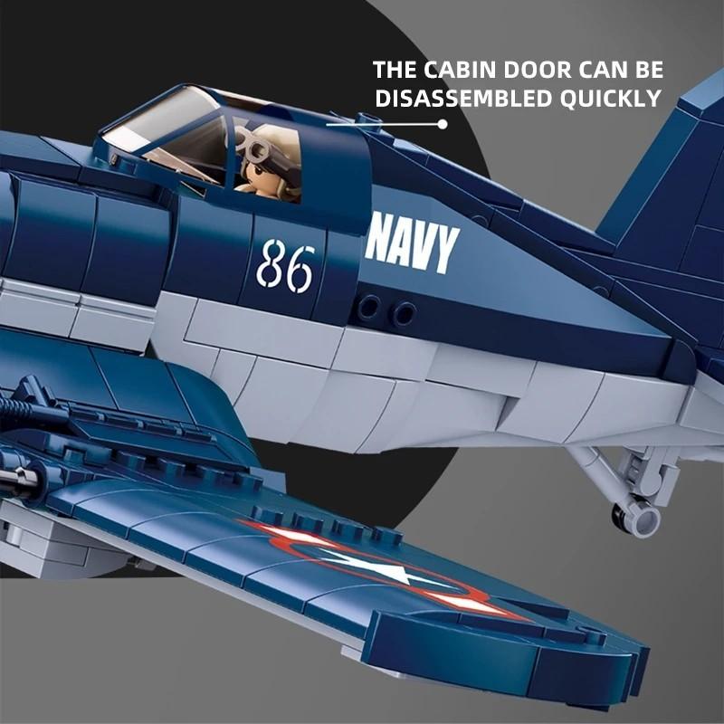 Sluban 550 шт. WW2 Pacific Storm военное оружие F4U-1 пиратский истребитель строительные блоки модель ВВС кирпичи самолет солдат игрушки для детей