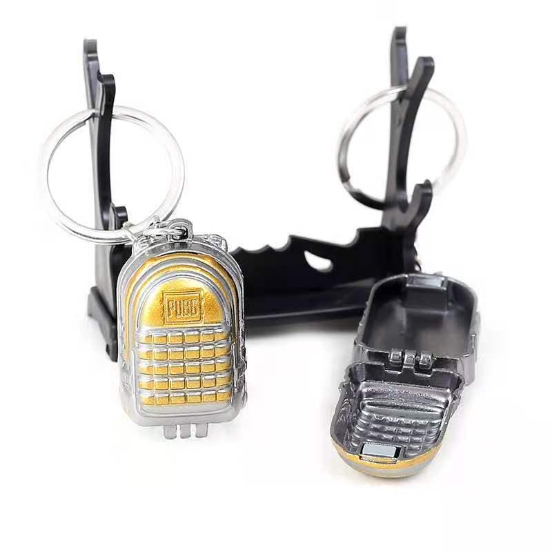 Chicken Game Metal Weapon Model Keychain: 12cm AKM 98K PUBG Pendant Gift