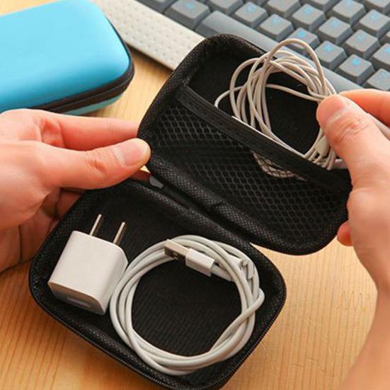 Портативная квадратная/прямоугольная нейлоновая USB-дисковая сумка для хранения наушников-органайзера