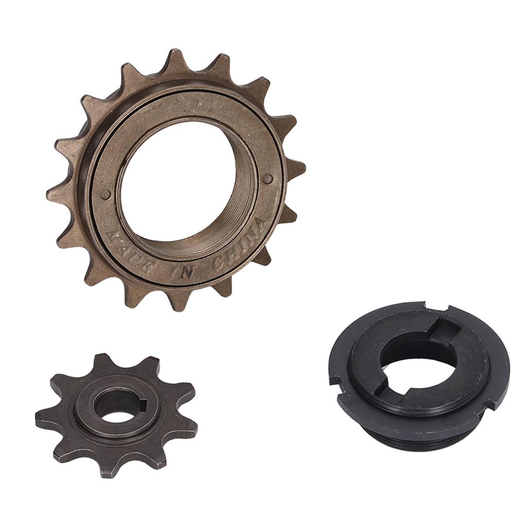 Metal Steel 410 16 Tooth Freewheel 38 Link Chain 9 Tooth Sprocket Set for Bike Bicycle