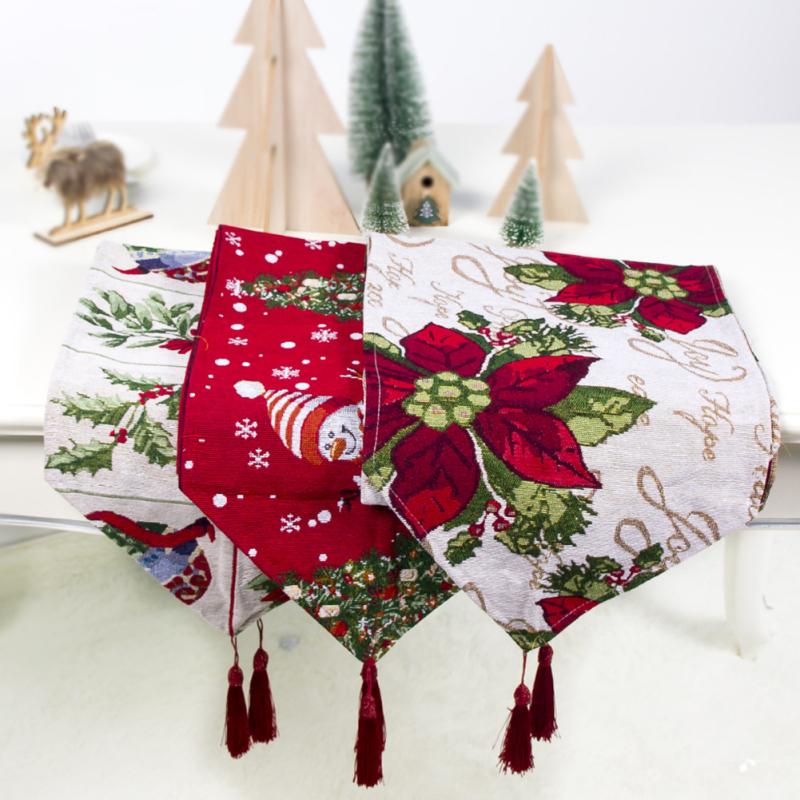 180X34СМ Рождественская серия Печатная скатерть-дорожка для украшения дома и вечеринки