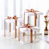 Подарочная коробка с лентой Прозрачная подарочная коробка для торта Упаковочные материалы для торта на день рождения Прозрачная пластиковая коробка для конфет Подарок на День матери