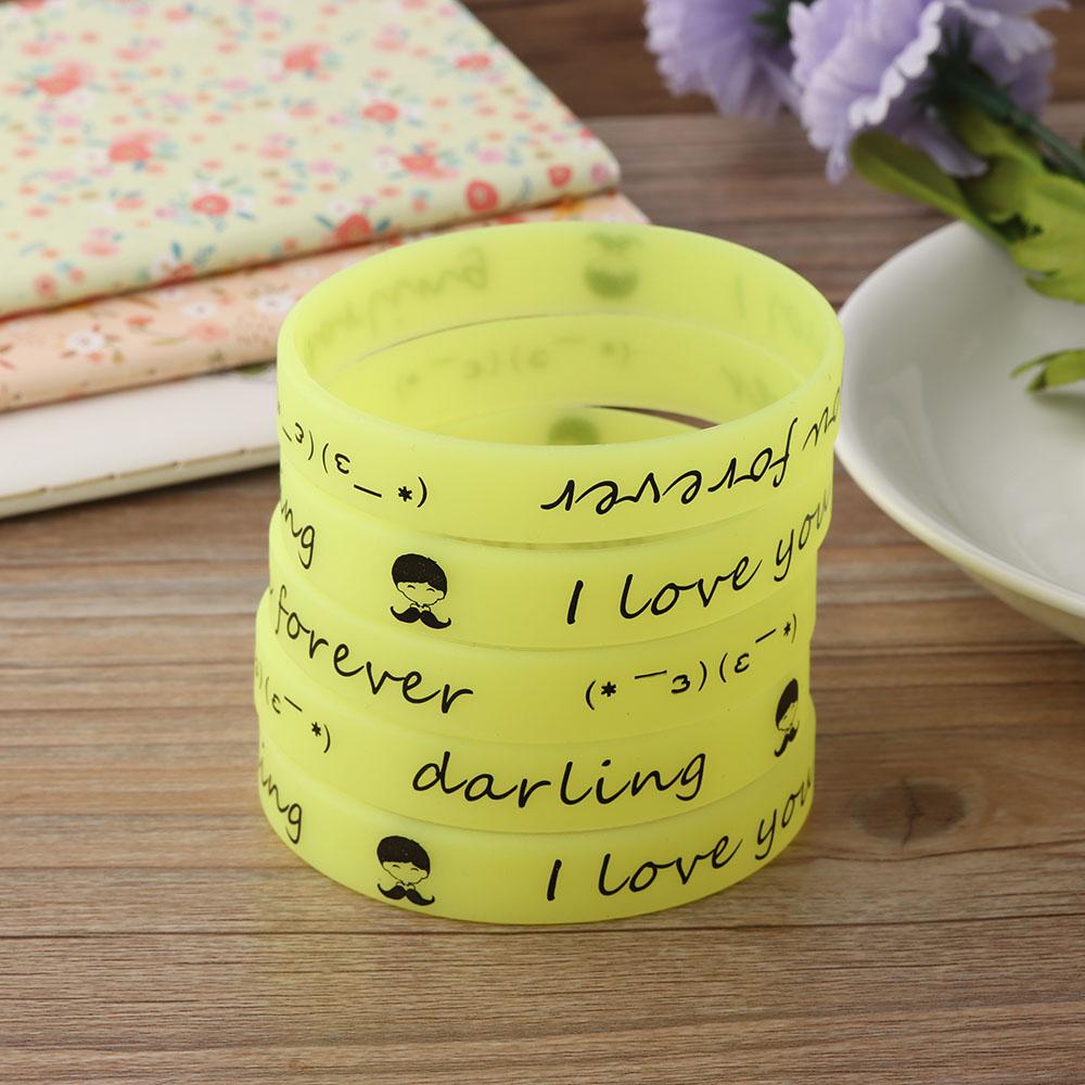 Unisex Glow In The Dark Jewelry Silica Gel Silicone Bracelet Luminous Wristband Rubber Bangle