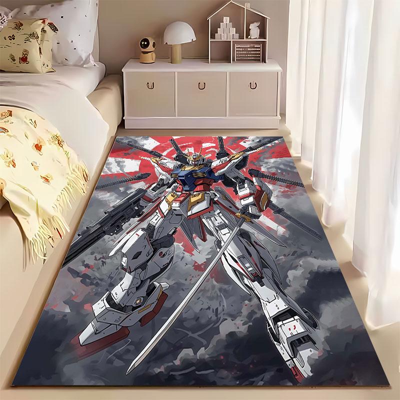Robot Warrior with Red Symbol suitable as a non-slip mat for the living room or bedroom sofa