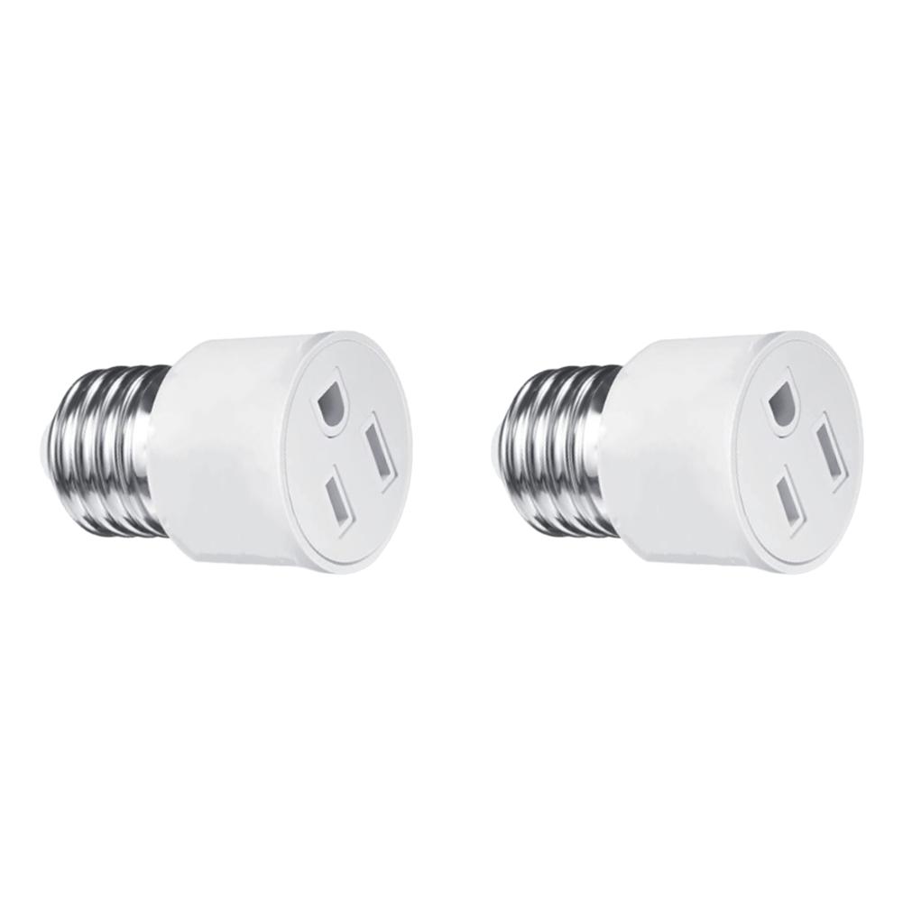 E26/E27 Bulb Base Screw Adapter EU/US Prong Outlet Plug Converter Polarized Light Bulb Socket Adapter Fit for 2/3 Prong Convert