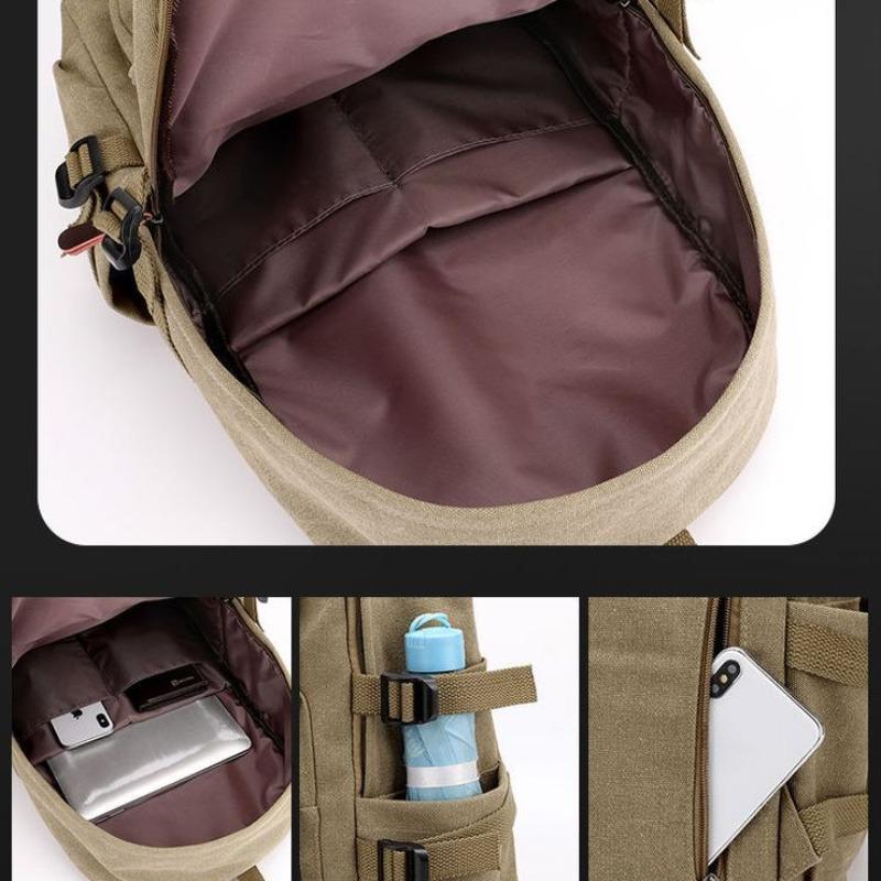 Retro Men's Canvas Backpack Student School Bag Trend Casual Large-capacity Travel Bag Backpack