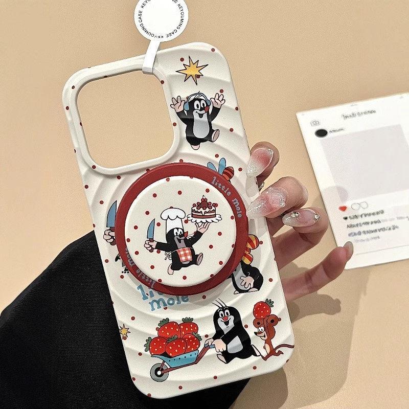 Mole cut cake sun case for Apple 15/14ProMax mobile phone case XR magnetic suction holder iPhone12