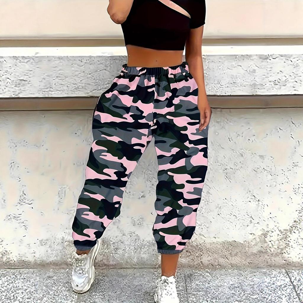 2025 New Cross-border Drop Shipping Women's Women's Casual Camouflage Work Pants Cross-border