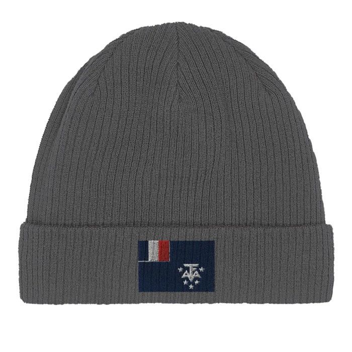 Bonnet Drapeau Antarctique Française En Gris