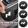 For Hyundai 2pcs Car Cup Holder Carbon Fiber Coaster Anti-Slip Pad Interior Accessories N LINE I30 I20 Sonata Accent Tucson Y1