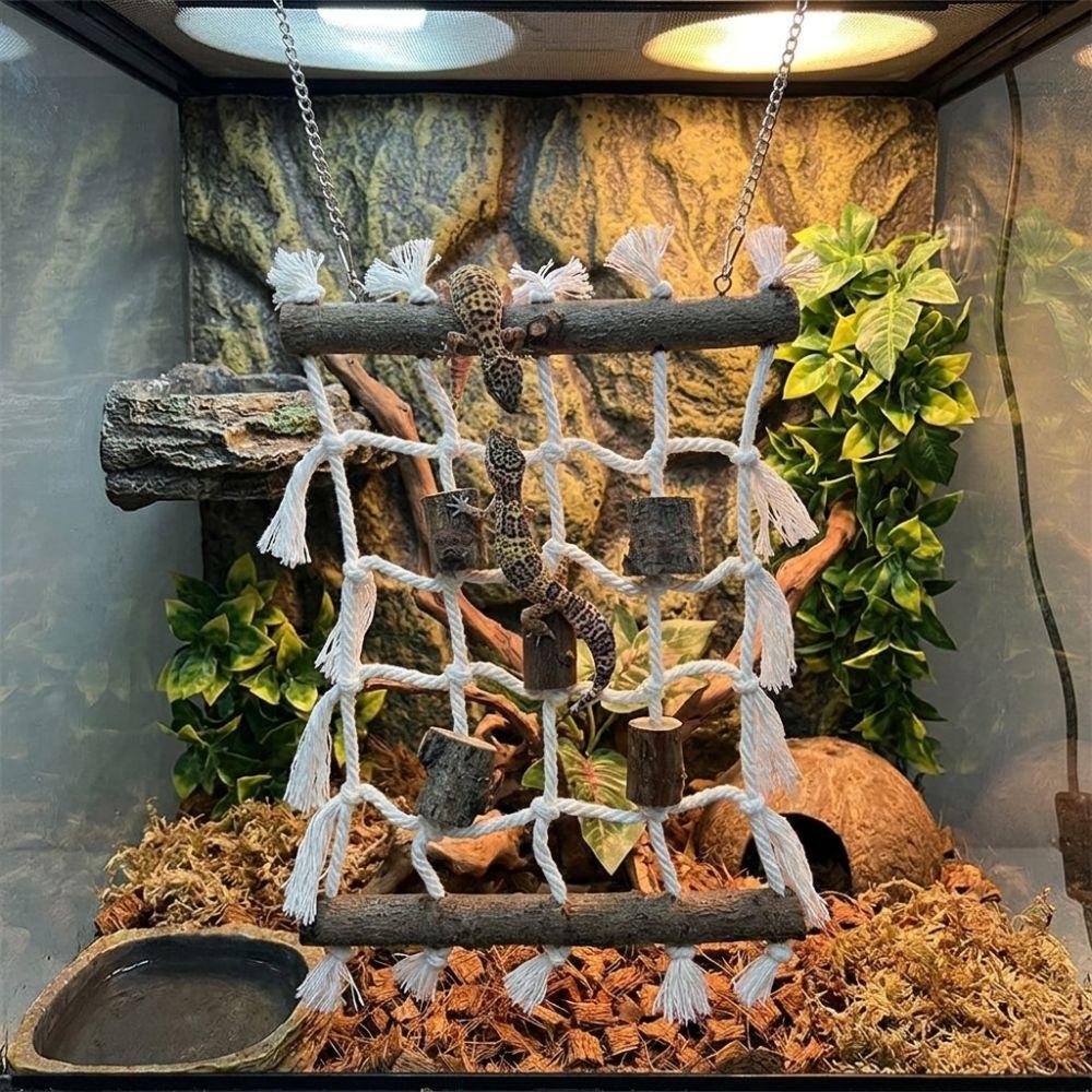 Natural Reptile Weaving Climbing Net Linen-cotton Bird Climbing Frame Climbing Pet Animals