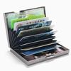 Multifunctional Anti-Theft Stainless Steel Card Holder: Portable Multi-Slot Wallet for Men.