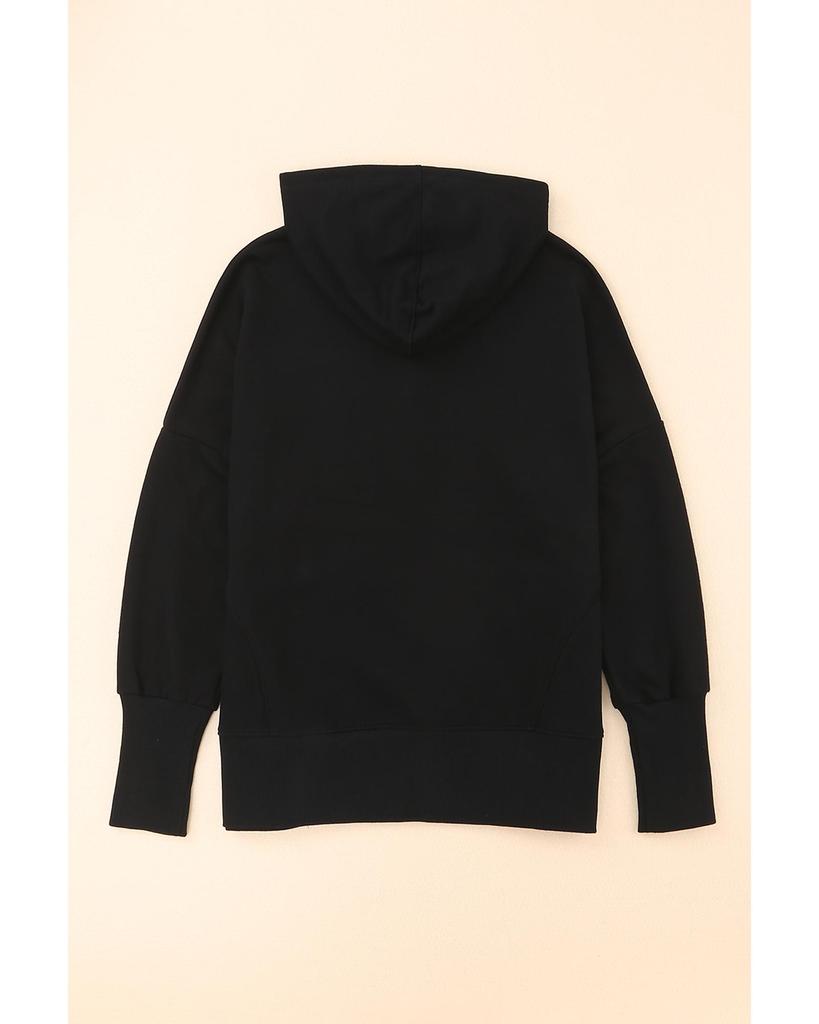 Azura Exchange Batwing Sleeve Hoodie with Pocketed Henley