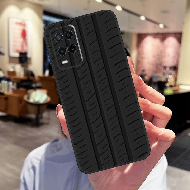 Черный Чехол с Текстурой Протектора Шины Для Oppo A78 A98 A79 A18 A38 A58 A40 A60 A80 A16 A76 A96 A15 A74 A94 A54 A17 A77