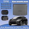 Коврик в багажник автомобиля из ТПЭ для Polestar 4 Аксессуары 2023 2024 2025 Автомобильный грязезащитный водонепроницаемый резиновый вкладыш Ковер для груза Инструменты