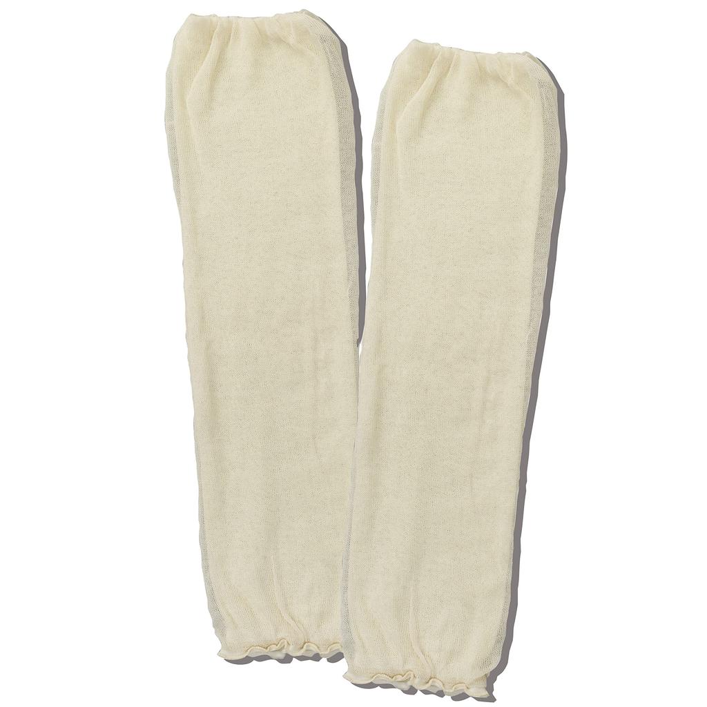 Soft Gauze Arm and Leg Warmers Made with Silk On the Skin Side In 42 Cm [sunayama] 95% [Made Japan] (approx. Length) (off-white)