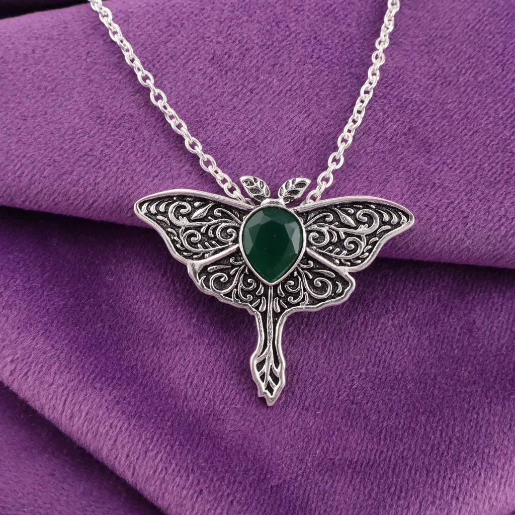 Green Onyx Pendant Handmade Gemstone Jewelry, 925 Solid Sterling Silver Pendant Unique Design Jewelry