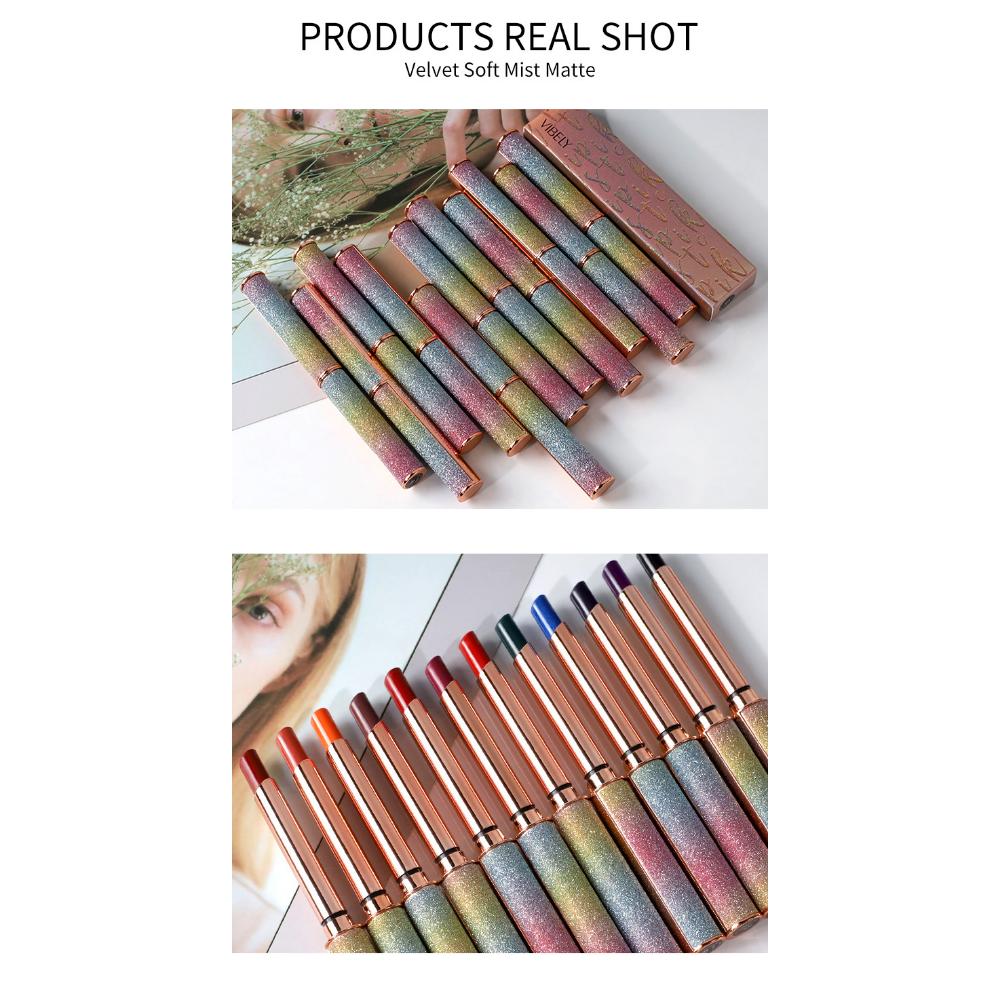 VIBELY Starlight Sparkle Matte Lipstick Dip-in-Cup, помада No-Fall Crushed Diamond Lipstick