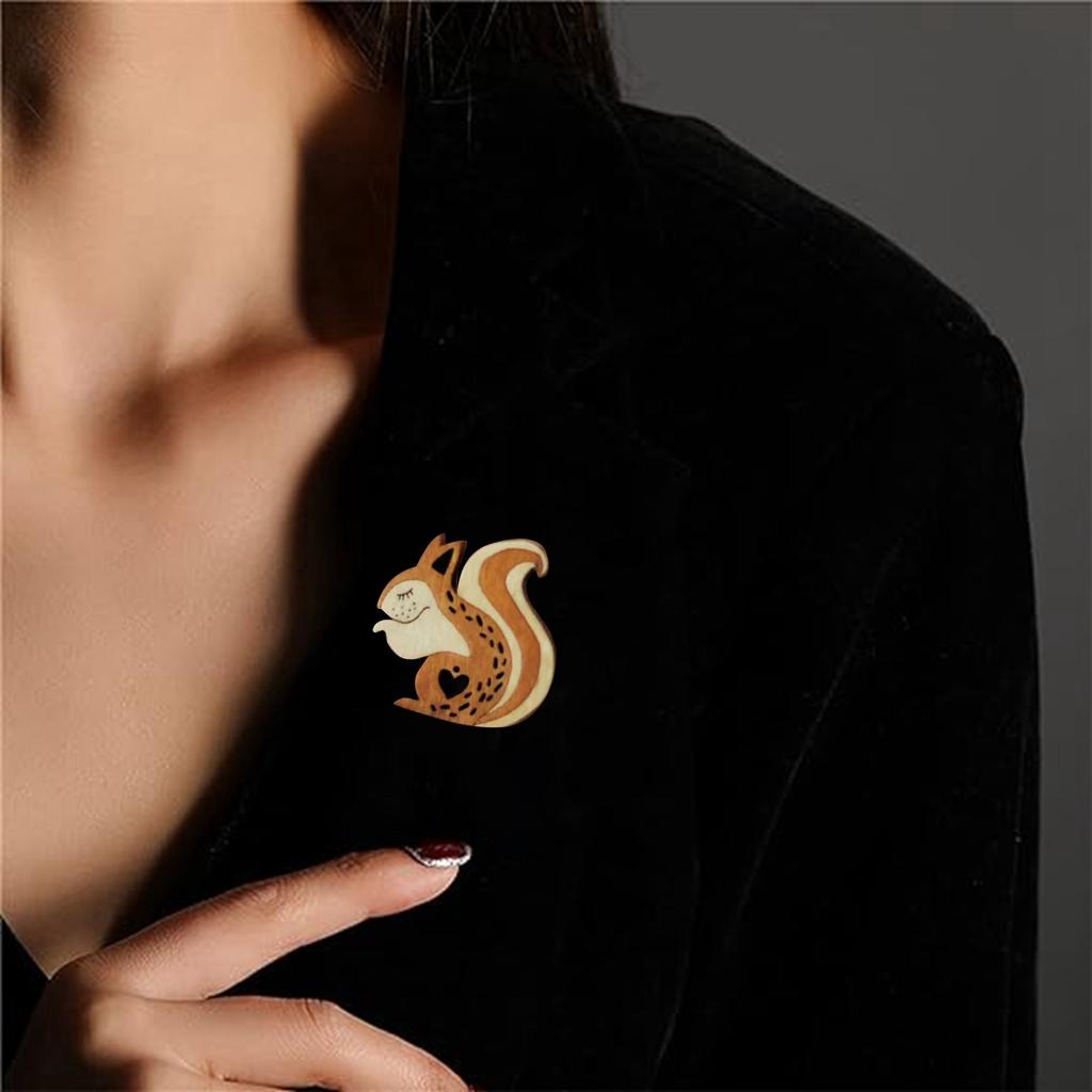 1 шт. деревянная брошь с резьбой в виде животного, булавка, деревянная брошь с мультяшным животным, креативная женская брошь в стиле ретро, ​​зажим для шали, подарок для девочки для свитера